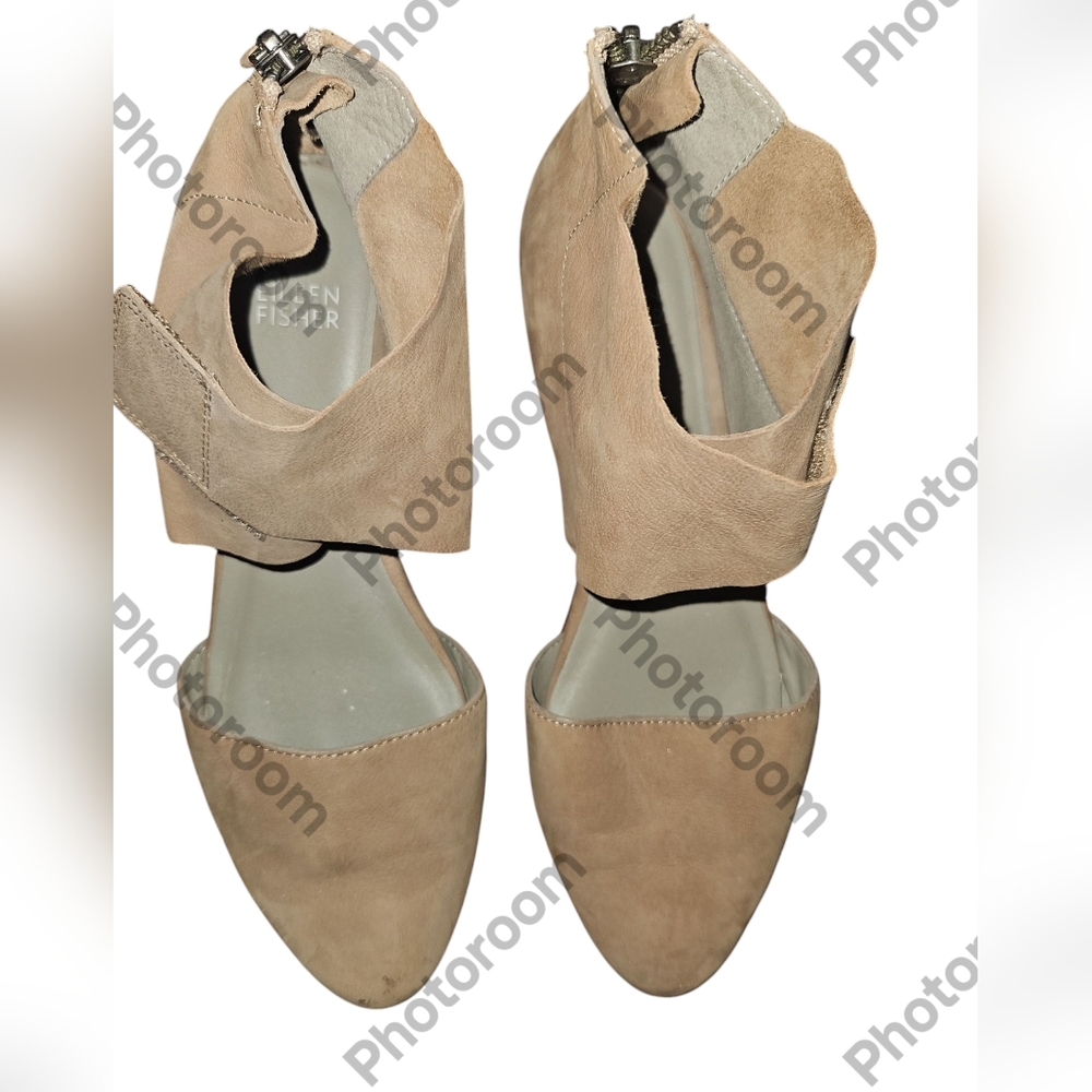Eileen Fisher Calia-Nu Ankle Cuffer Beige Sandals